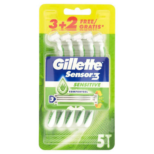 Gillette Rasoio Usa e Getta Sensor3 Sensitive 5 pezzi