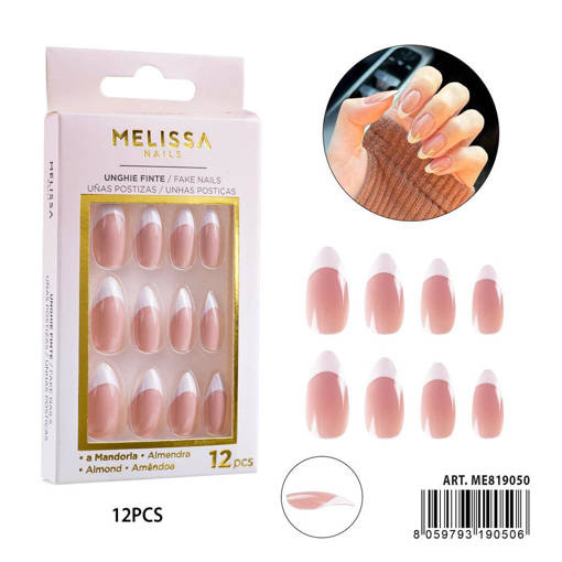 Melissa Unghie Finte French 12Pz Mandorla
