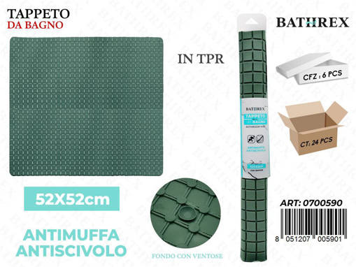 Bathrex Tappeto Da Bagno 52*52Cm Verde Ottanio