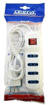 Omega Multipresa 4 Prese Bipasso 10/16A 2P+T, Cavo 1,5Mt H05Vv-F 3Gx1Mm, Spina S17 16A 2P+T, Con Interruttore Luminoso