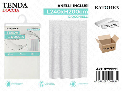 Bathrex.Tenda Doccia 240*200Cm 18Anelli
