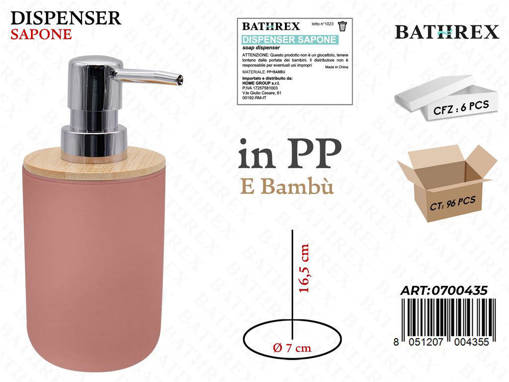 Bathrex L.Bambu' Dispenser Sapone Rosa Cipria