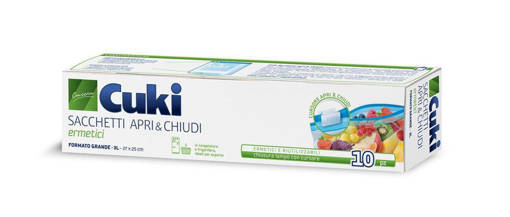 Cuki Sacchetti Apri&chiudi, Grandi, 3 litri, 27x25 cm, 10 pe