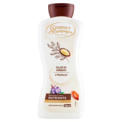 Spuma Di Sciampagna Bagnodoccia Crema Nutriente Olio Di Argan E Patchouli 500 ml