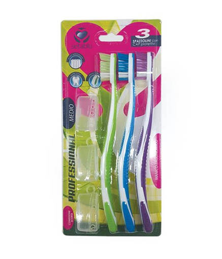 Setablu Set 3 Spazzolini Professional Medio