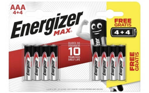 Energizer Pile 4+4 Max AAA MiniStilo