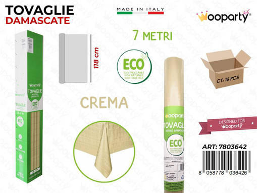 /Tovaglie Damascate Crema 7*1.18Mt