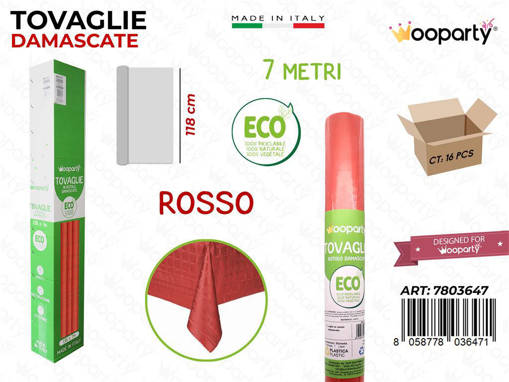 /Tovaglie Damascate Rosso 7*1.18Mt