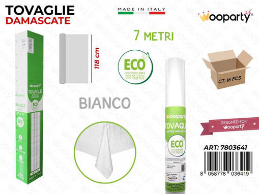 /Tovaglie Damascate Bianco 7*1.18Mt