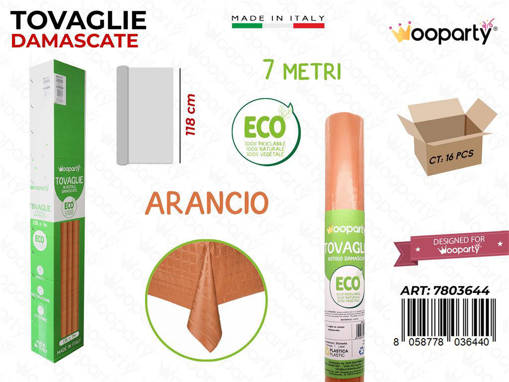 /Tovaglie Damascate Arancio 7*1.18Mt