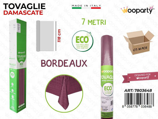 /Tovaglie Damascate Bordeaux 7*1.18Mt