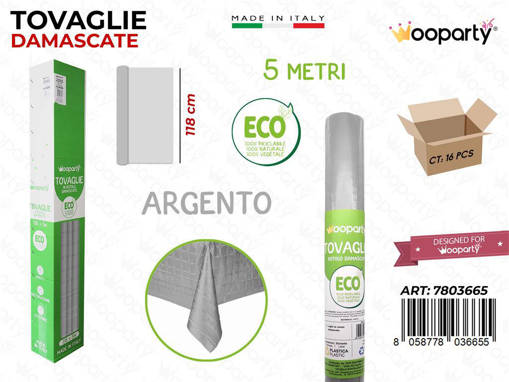 /Tovaglie Damascate Argento 5*1.18Mt