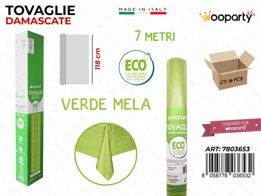 /Tovaglie Damascate Verde Mela 7*1.18Mt