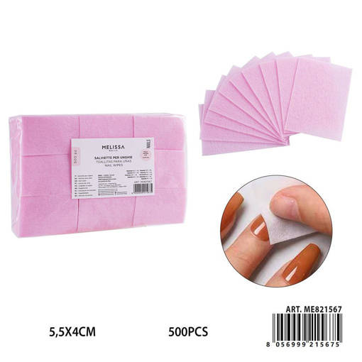 Melissa Salviette Unghie 5.5X4Cm 500Pz Rosa