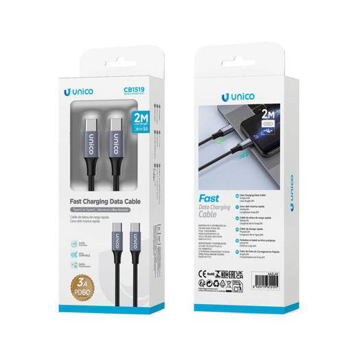 Unico Cavo intrecciato alluminio C-C 60W 2m