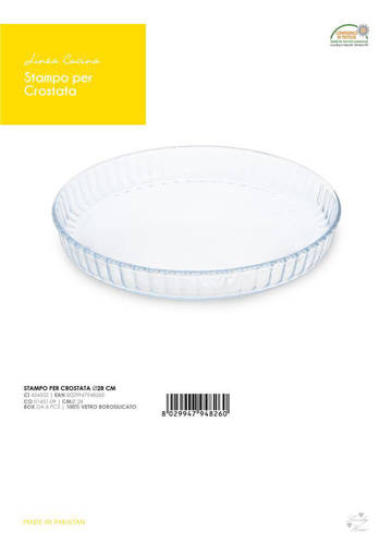 Pirofila per Crostata in Vetro 28 cm 