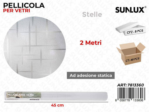 Sunlux Pellicola Per Vetri Stelle 45Cm*2Mt /Pz Da 8**