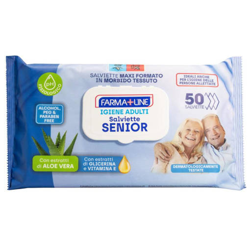 Farmaline Salviette Senior 50 pz Aloe