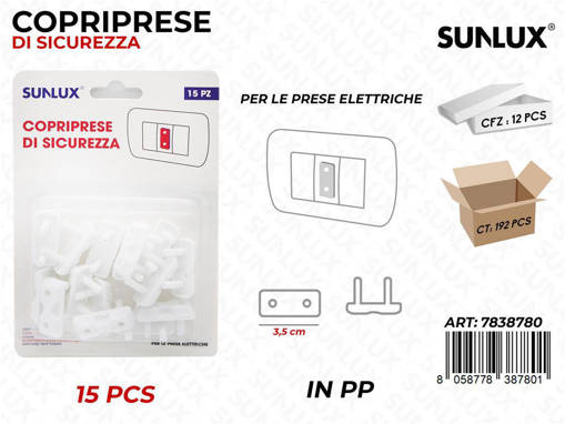 Sunlux Copriprese Di Sicurezza 15Pcs 3.5Cm /Pz Da 12**