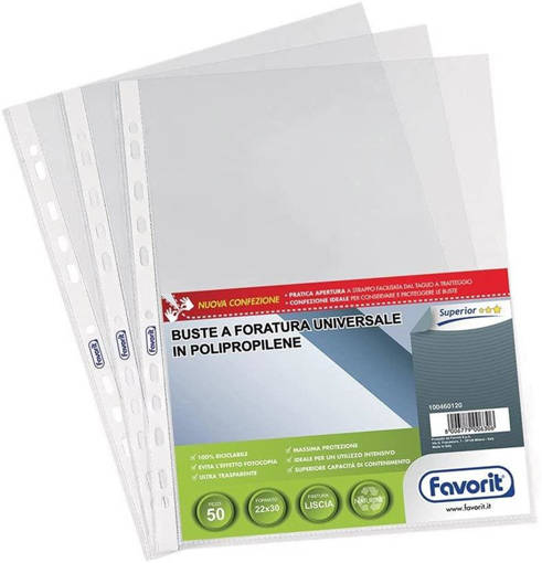 Favorit - Buste Forate 22 x 30 cm Superior 50 Pezzi 100460120