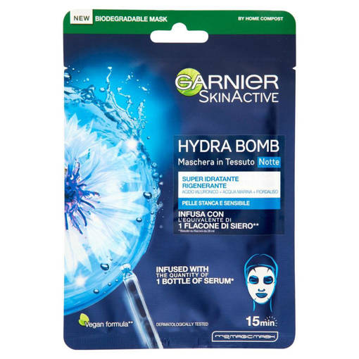 Garnier S.Act. Hydrabomb Notte Maschera Tessuto 