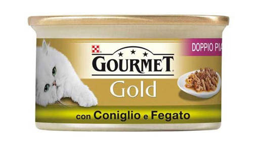 Purina Gourmet Gold Umido Gatto Doppio Piacere con Coniglio e Fegato, 85 gr