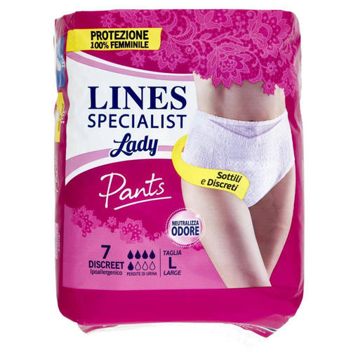 Lines Specialist Pants Discreet Mutan Assorb Taglia Grande 7 Pezzi,  Dispositivo Medico