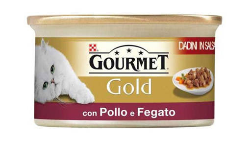 Purina Gourmet Gold Umido Gatto Dadini in Salsa con Pollo e Fegato, 85 gr