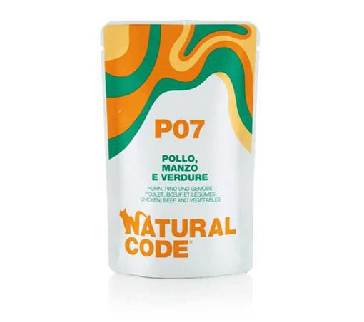 Natural Code P7 Pollo, Manzo E Verdure, Busta 70G