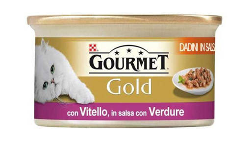 Purina Gourmet Gold Umido Gatto Dadini con Vitello, in Salsa, 85 gr