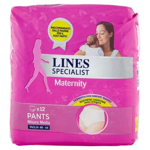 Lines Specialist Maternity Pants Taglia Media (40-44), 12 pz, Dispositivo Medico a Marcatura CE Direttiva 9342CEE SS MM