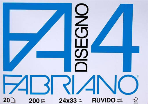 Fabriano - Album da Disegno F4 24 x 33 cm Ruvido 20 Fogli 220 gr/m2