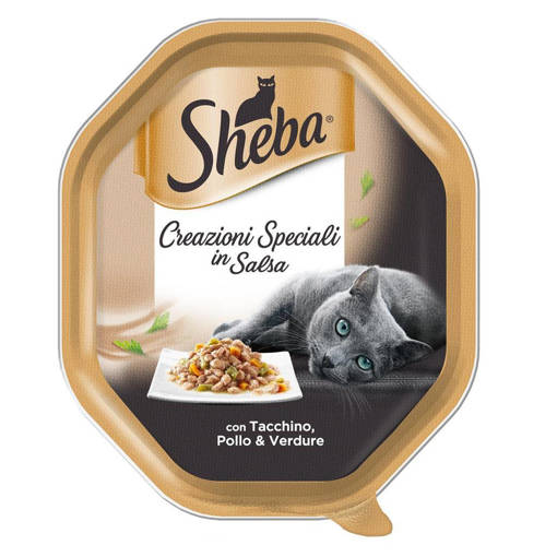 Sheba Creazioni Speciali in Salsa, 85 gr, Tacchino e Pollo