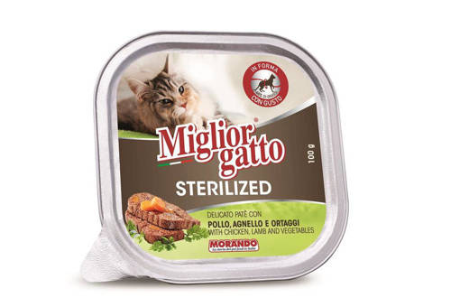 Migliorgatto Sterilized Pate' 100 gr, con Pollo, Agnello e Ortaggi
