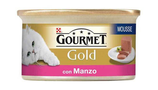Purina Gourmet Gold Umido Gatto Mousse con Manzo, 85 gr