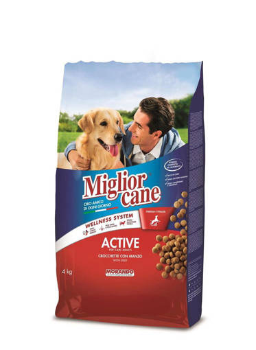 Migliorcane Classico Crocchette 4 kg, Active, con Manzo