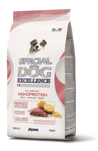 Special Dog Excellence 3 kg, Monoproteico Manzo, Riso, Agrumi, Semi Di Lino