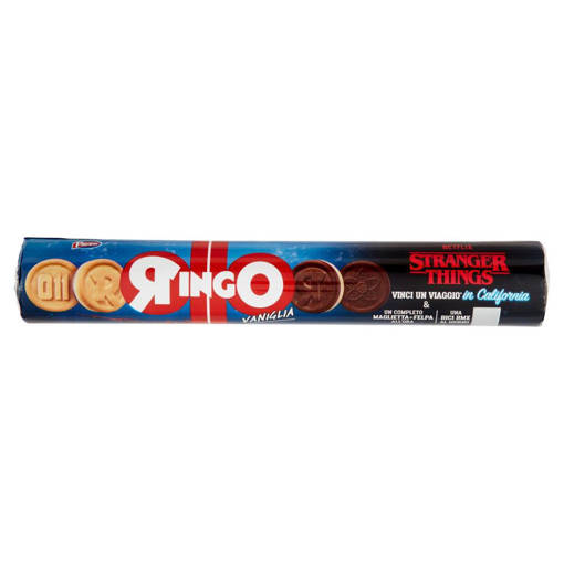 Ringo Vaniglia Biscotti Farciti con Crema Vaniglia Snack Merenda Tubo 165g
