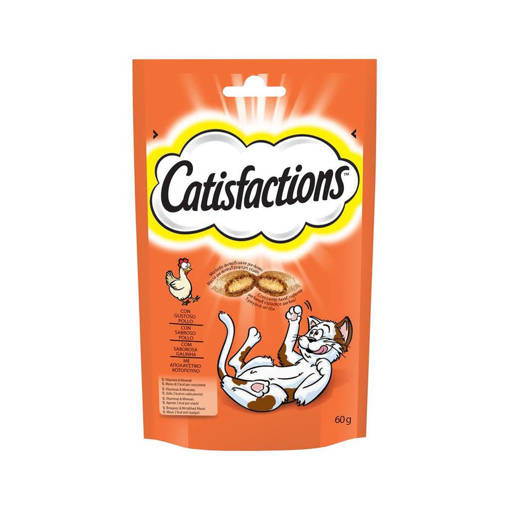 Catisfactions Snack per Gatti, 60 gr, con Pollo