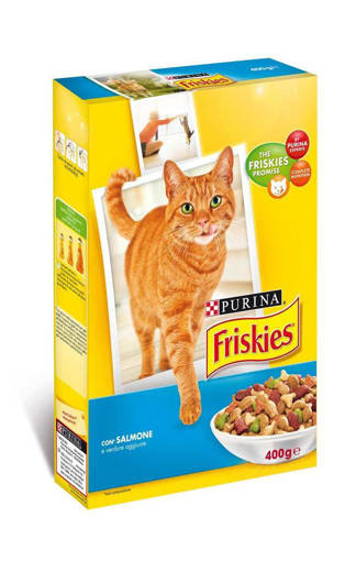 Purina Friskies Adult Crocchette Gatto Salmone e Verdure, 400 gr