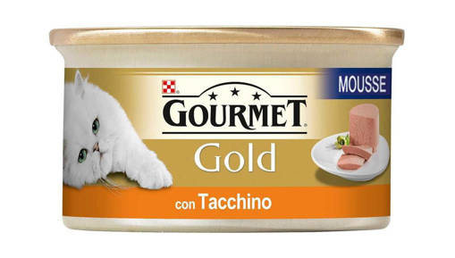 Purina Gourmet Gold Umido Gatto Mousse con Tacchino, 85 gr