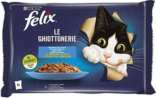 Purina Felix le Ghiottonerie 4x85gr, Salmone e Tonno