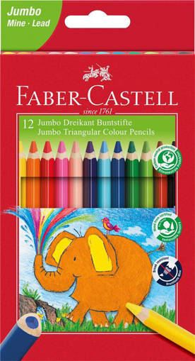 Faber Castell - Matita colorata triangol. Jumbo 12x 5.4m 116501