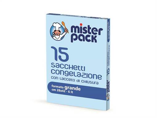 Misterpack Sacchetti Gelo formato GRANDE 28X42 cm, 6 litri, 15 pezzi