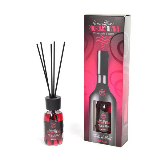 Mercury  99880 -   Diffusore Di  Essenza  "  Vento Di Pinot "   Con Bacchetti  In Fibra 125  Ml  Con  Scatola  Regalo