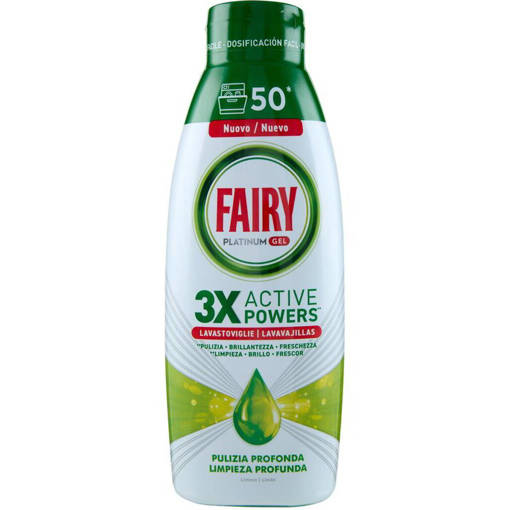 Fairy Platinum Gel 50 Lav. Pulizia Profonda 900 ML Limone