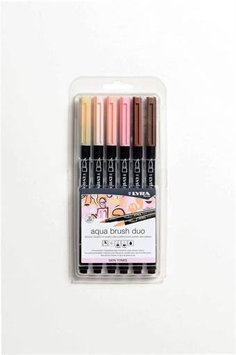 Fila - Lyra - Pennarello a doppia punta Aqua Brush 6 pz Skin Tones L6521062
