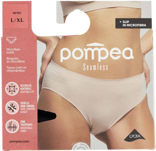 Pompea Slip Seamless Nero Taglia L/Xl
