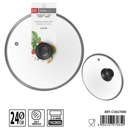 Dc Casa Coperchio Vetro Temperato 24Cm