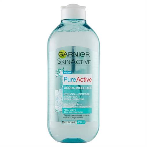 Garnier Acqua Micellare Pure Active, Pelli Miste, 400 ml